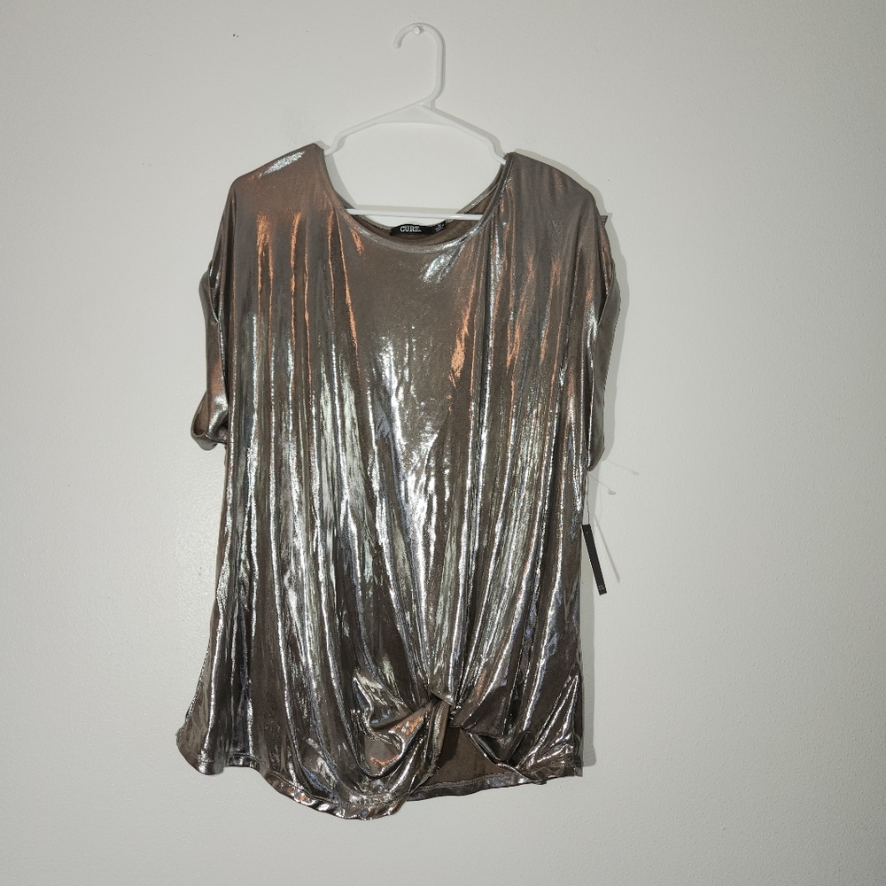 Women's Silver Metallic Women's Top Size XL
